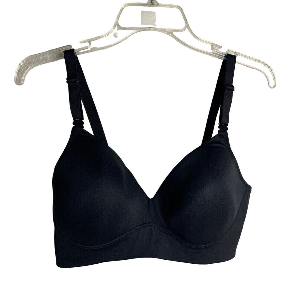 NWOT WARNERS  BLACK BRA SZ‎ 38D ADJUSTABLE STRAPS WIRELESS